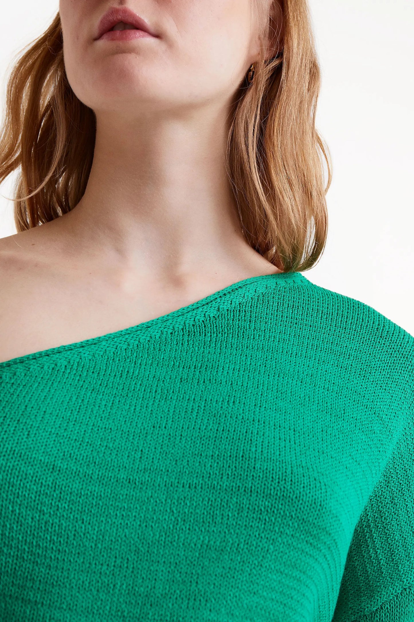 Top maglia asimmetrica verde