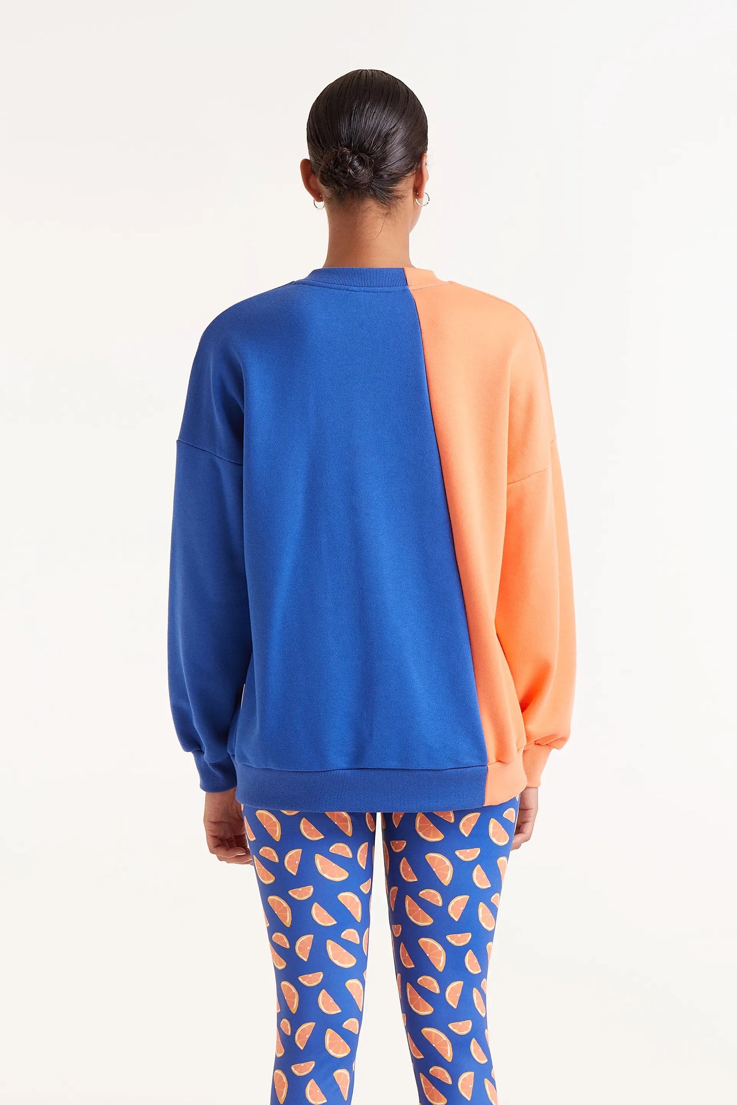 Felpa bicolore blu