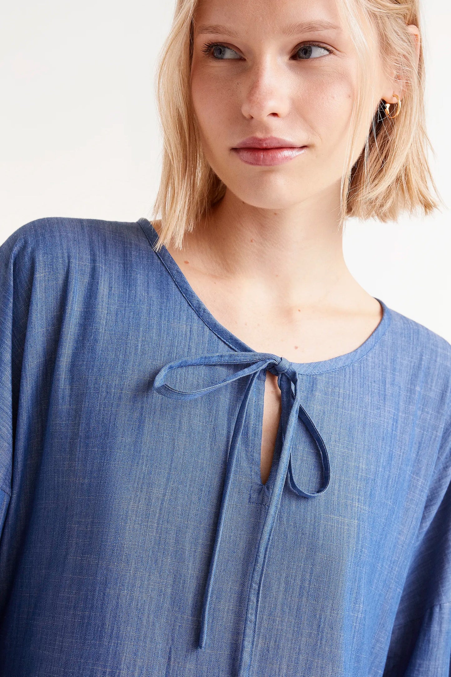 Abito midi in denim manica lunga