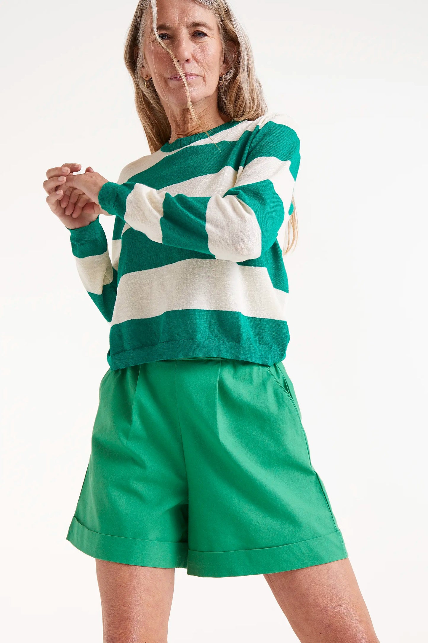 Pantaloncini bottoni verdi