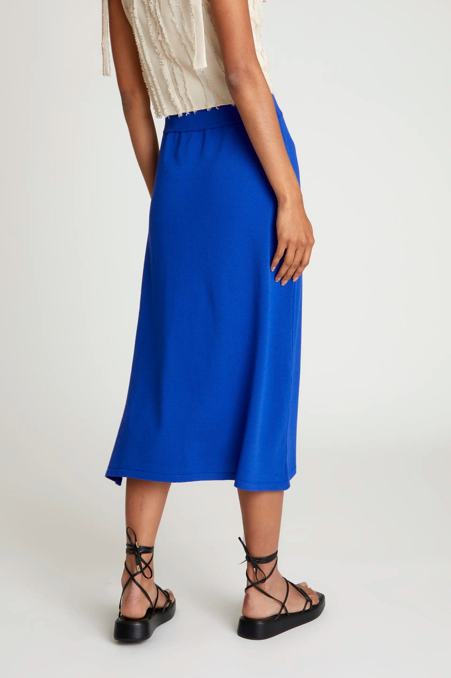 Gonna midi in maglia blu