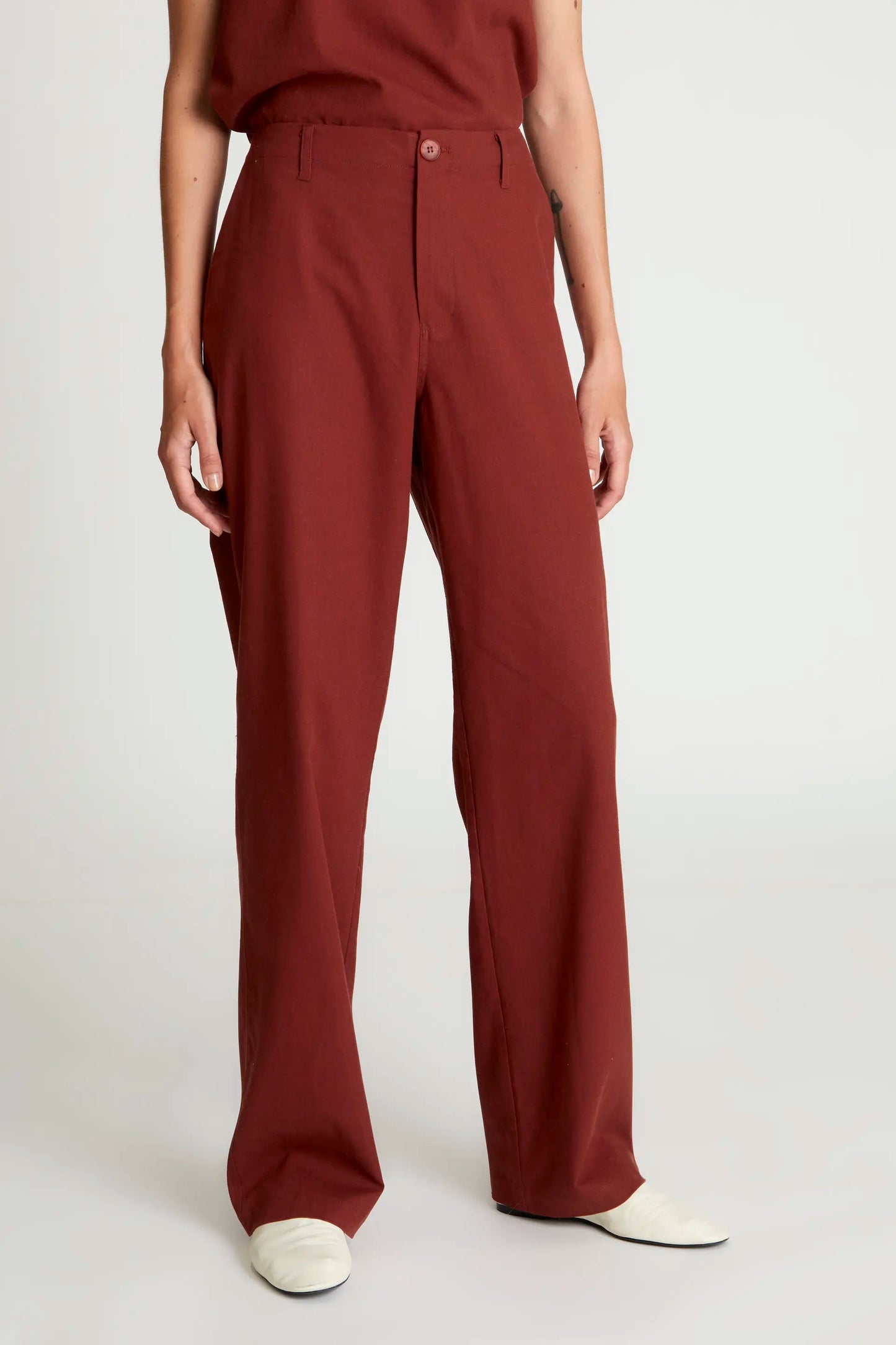 Pantaloni lunghi dritti marroni