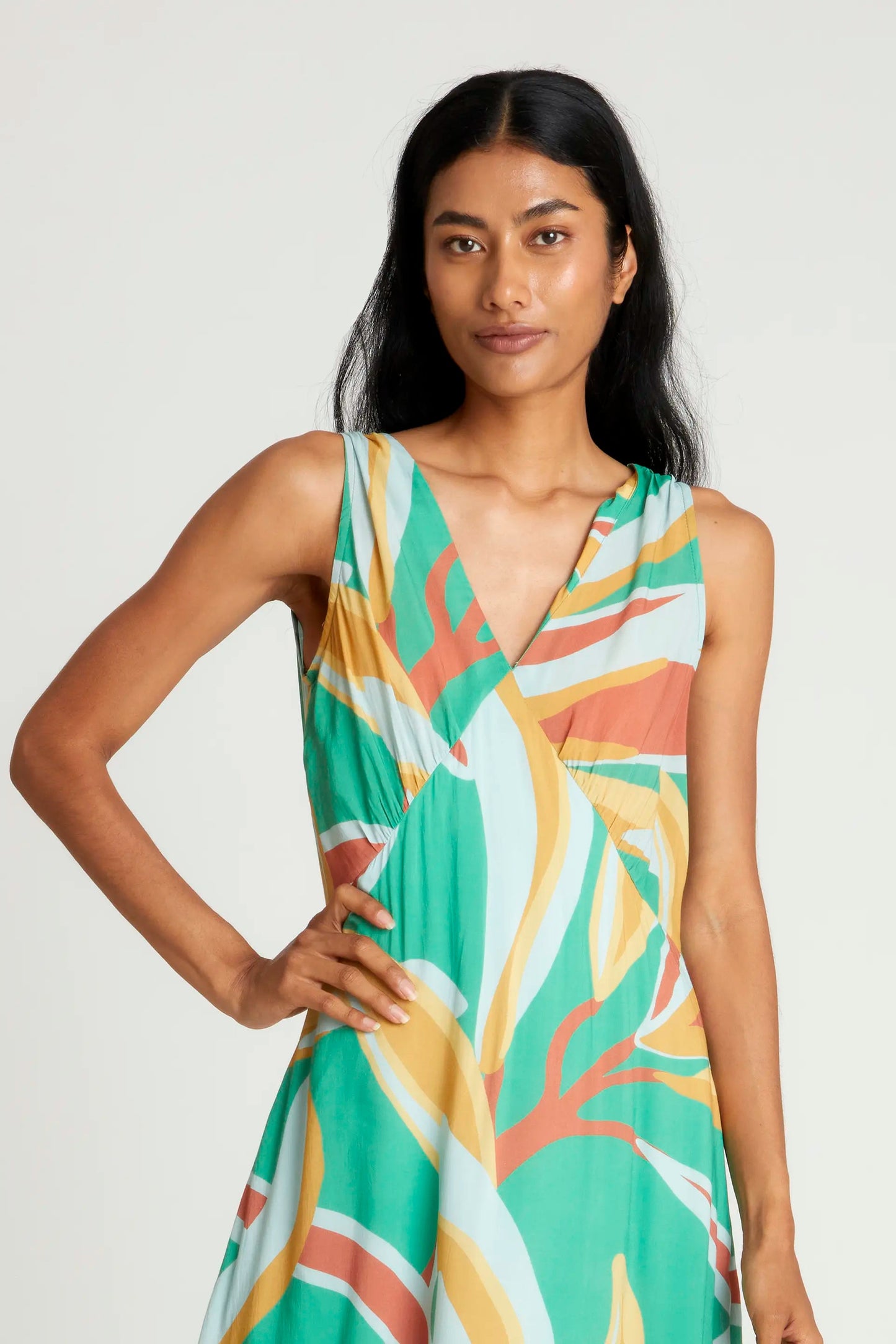 Abito midi con stampa floreale Bromelia