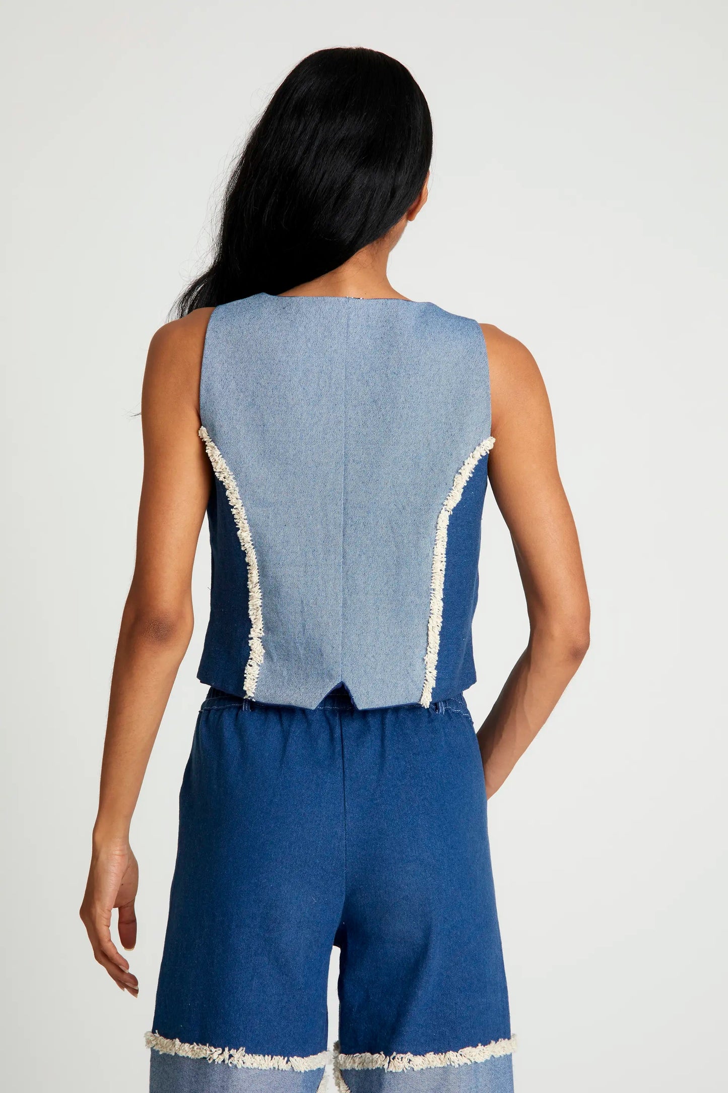 Gilet di jeans patchwork