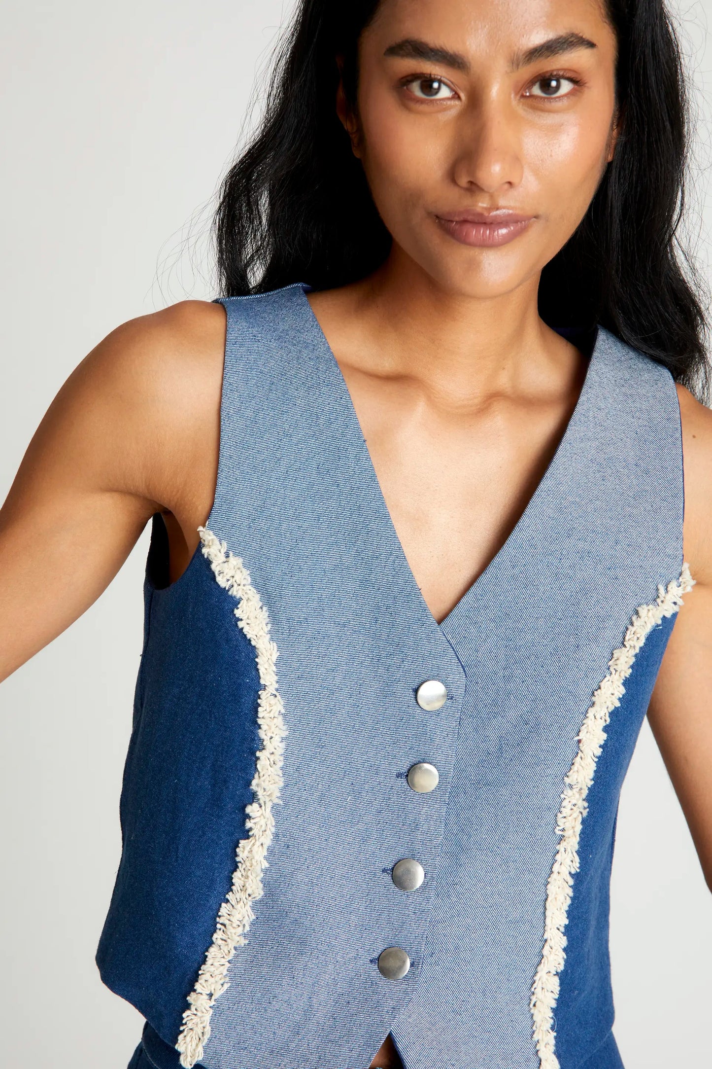 Gilet di jeans patchwork