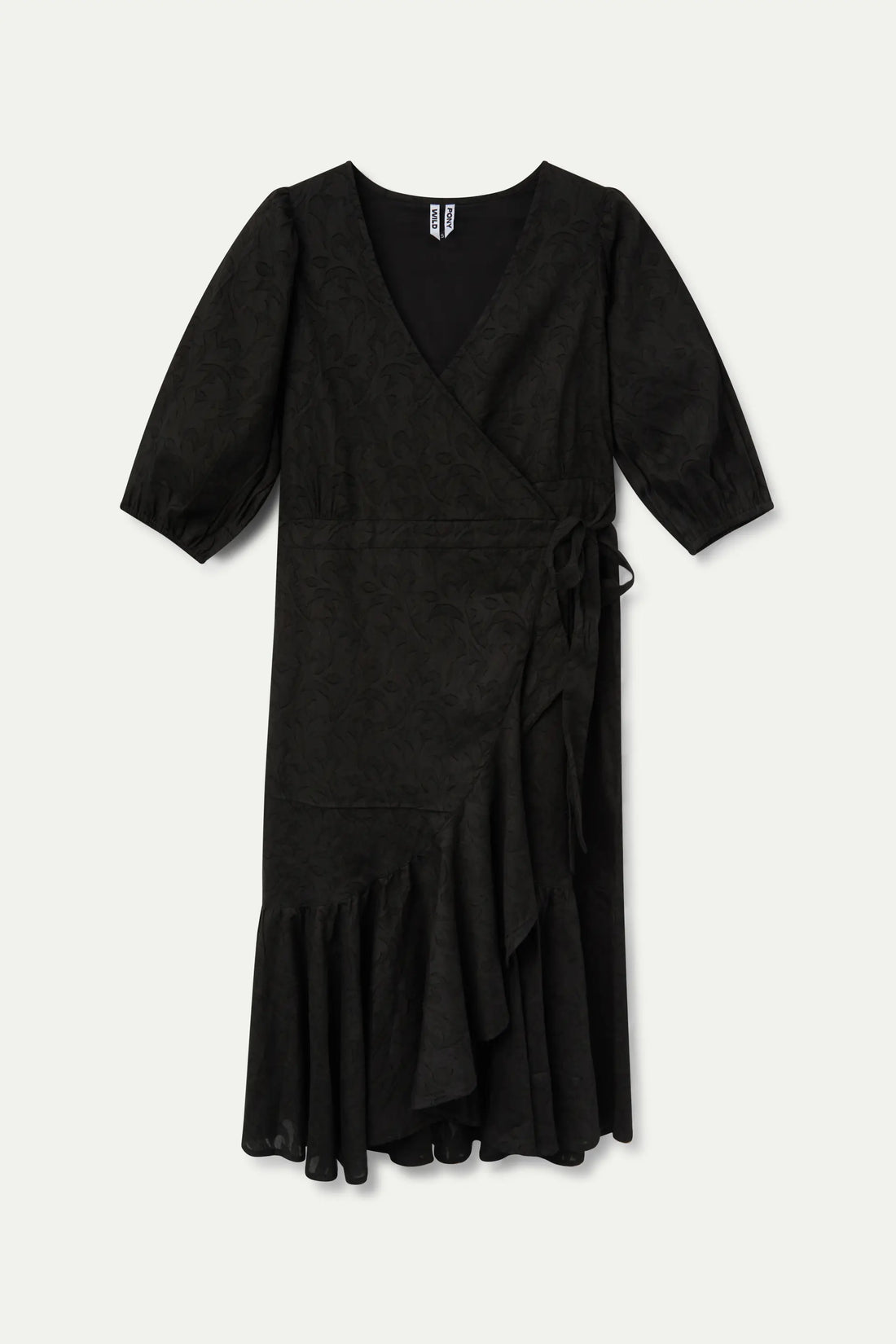 Abito midi jacquard nero