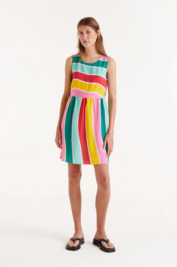 Abito corto a righe Colour Wave