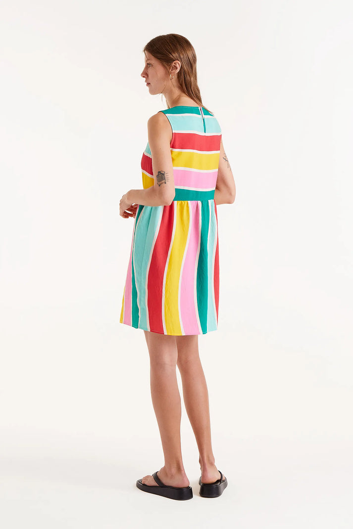 Abito corto a righe Colour Wave