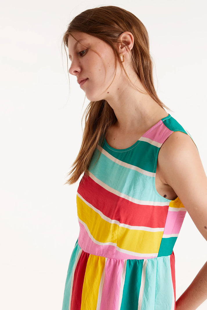 Abito corto a righe Colour Wave