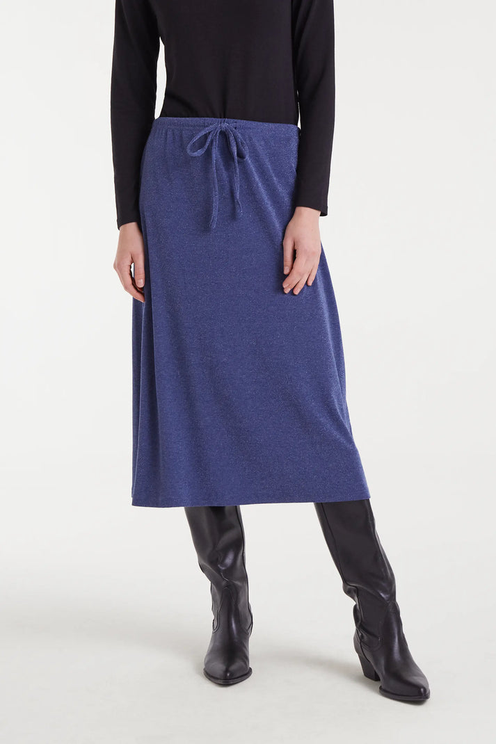 Gonna midi blu navy