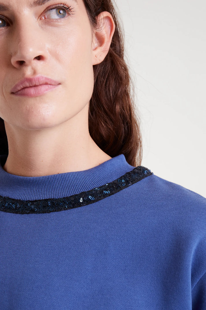 Felpa girocollo con paillettes