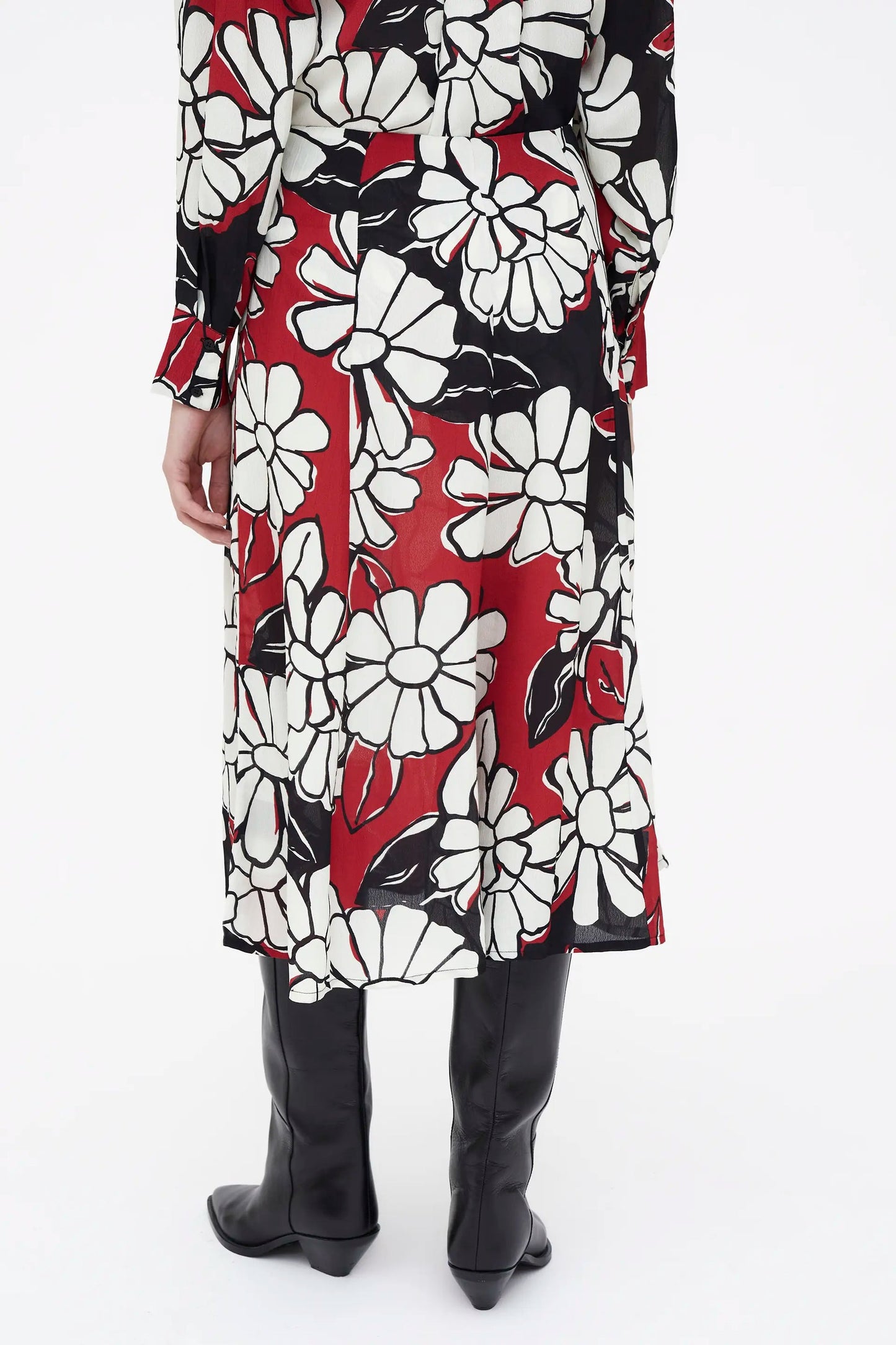 Gonna Midi stampa Blooming Sunset