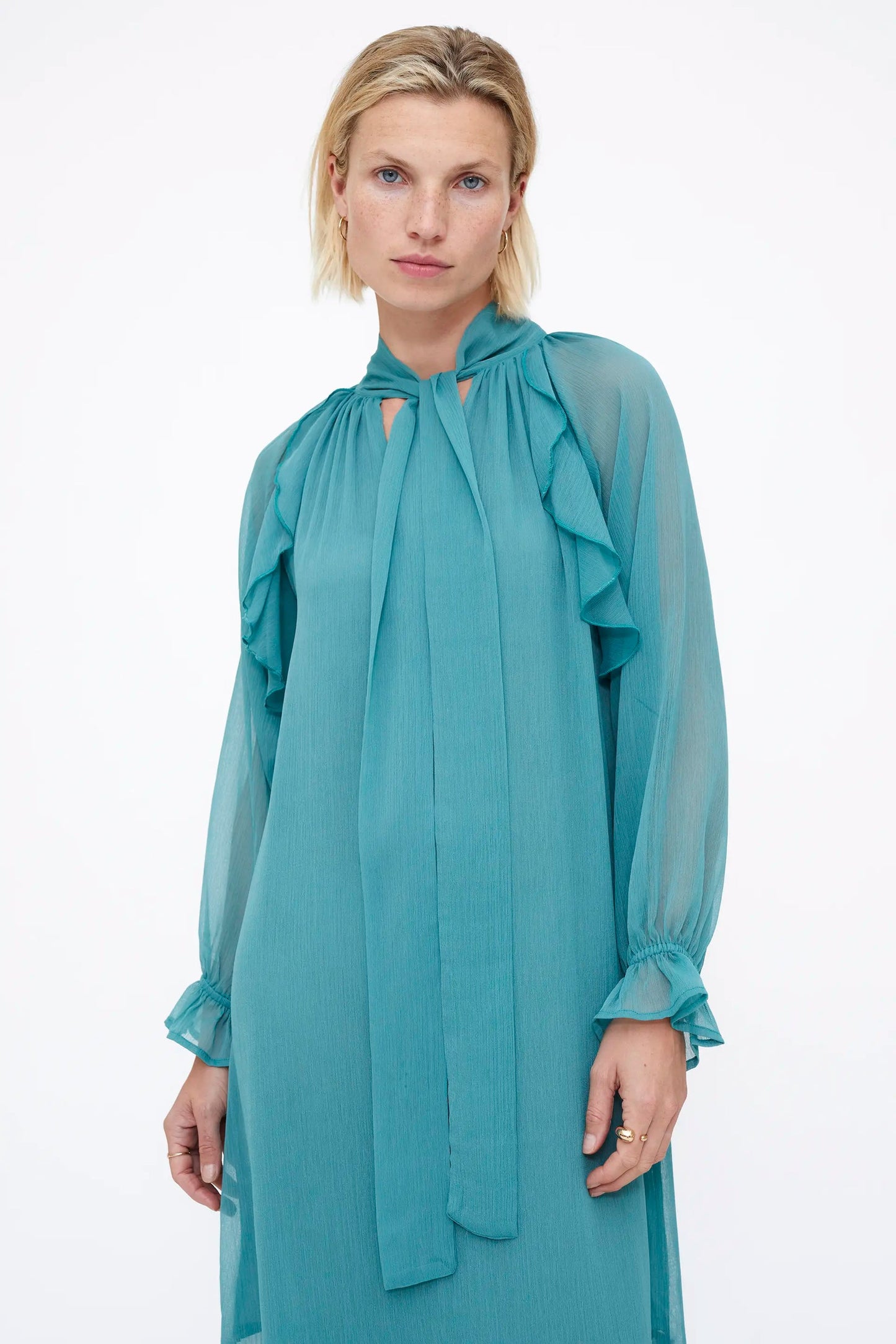 Abito Midi chiffon Light Blue
