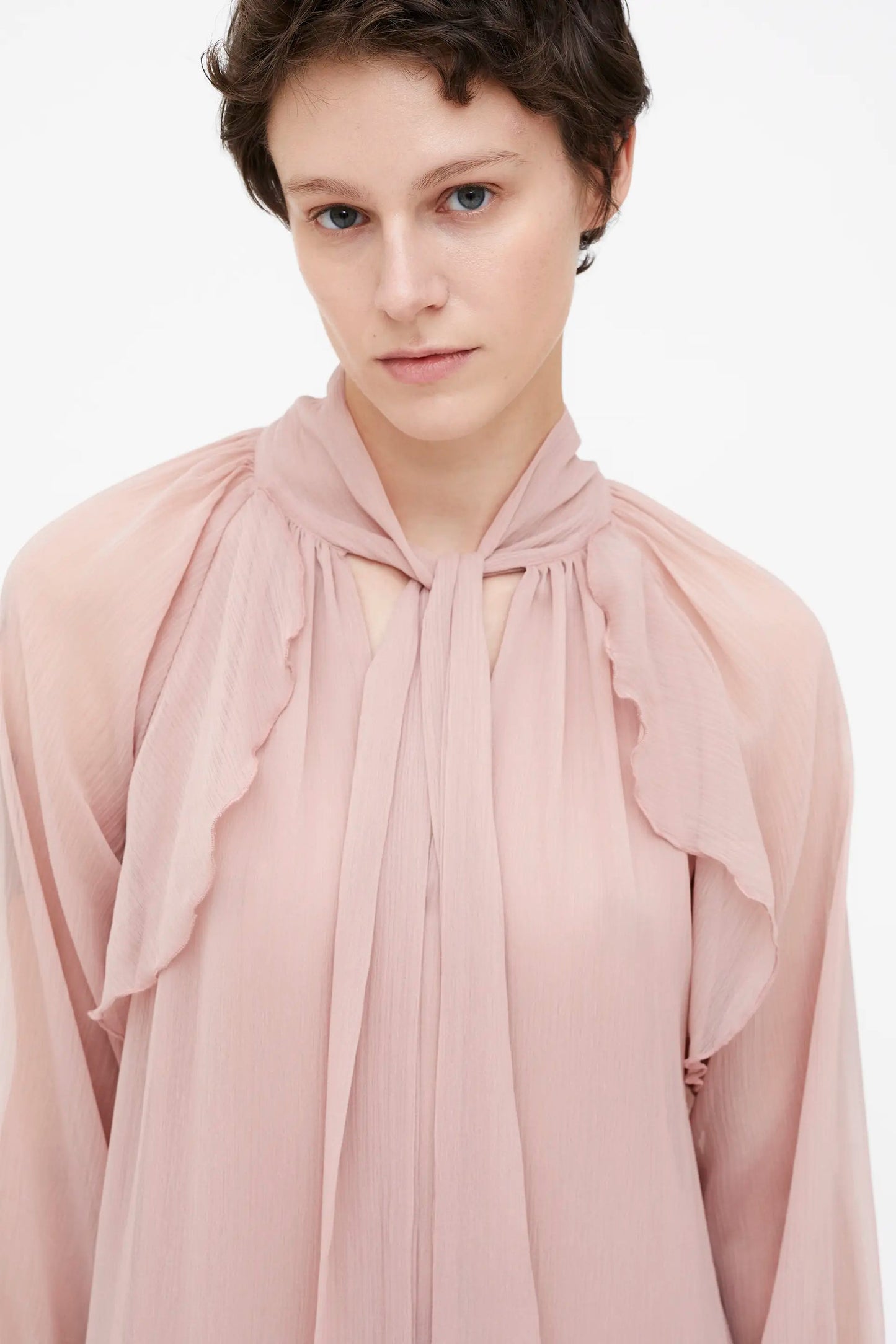 Abito Midi chiffon rosa