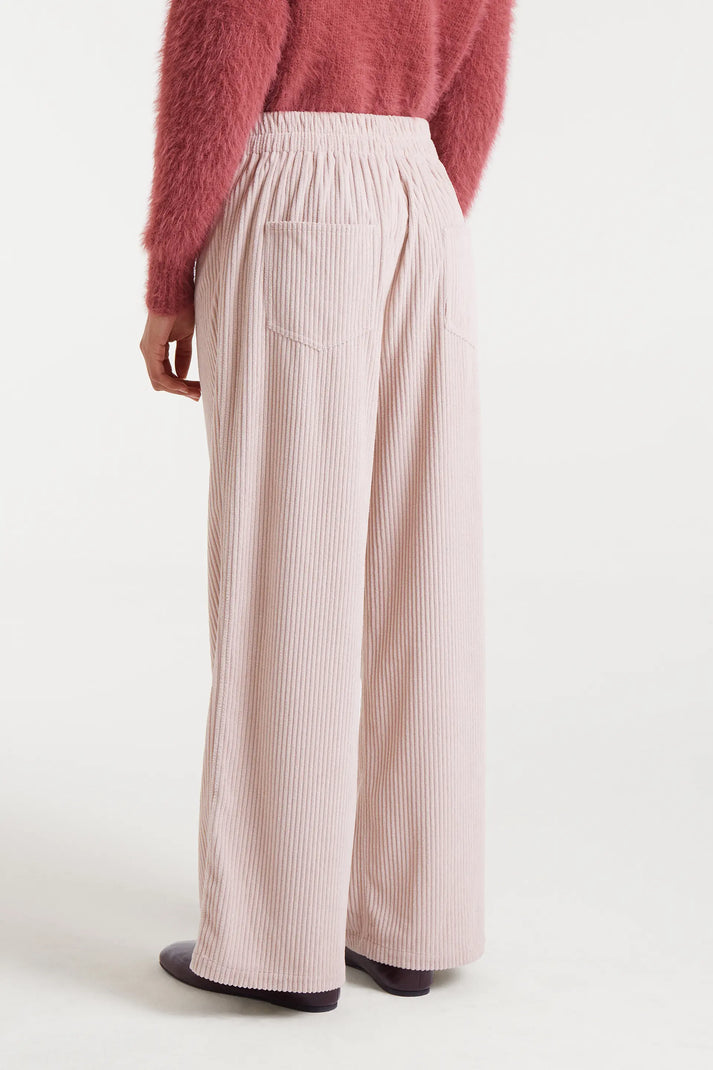 Pantaloni dritti in velluto bianco