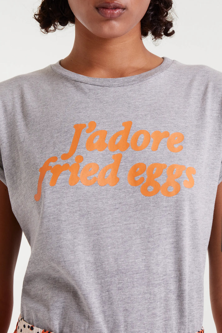 T-shirt 100% cotone con stampa J'adore fried eggs