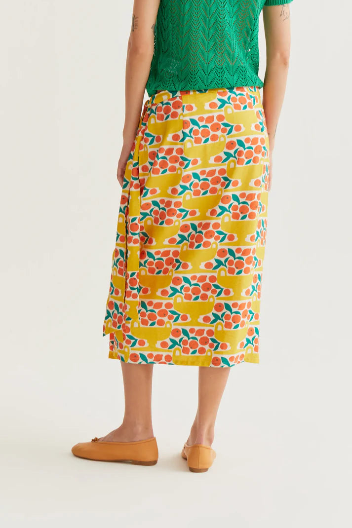Gonna midi con stampa Citrus