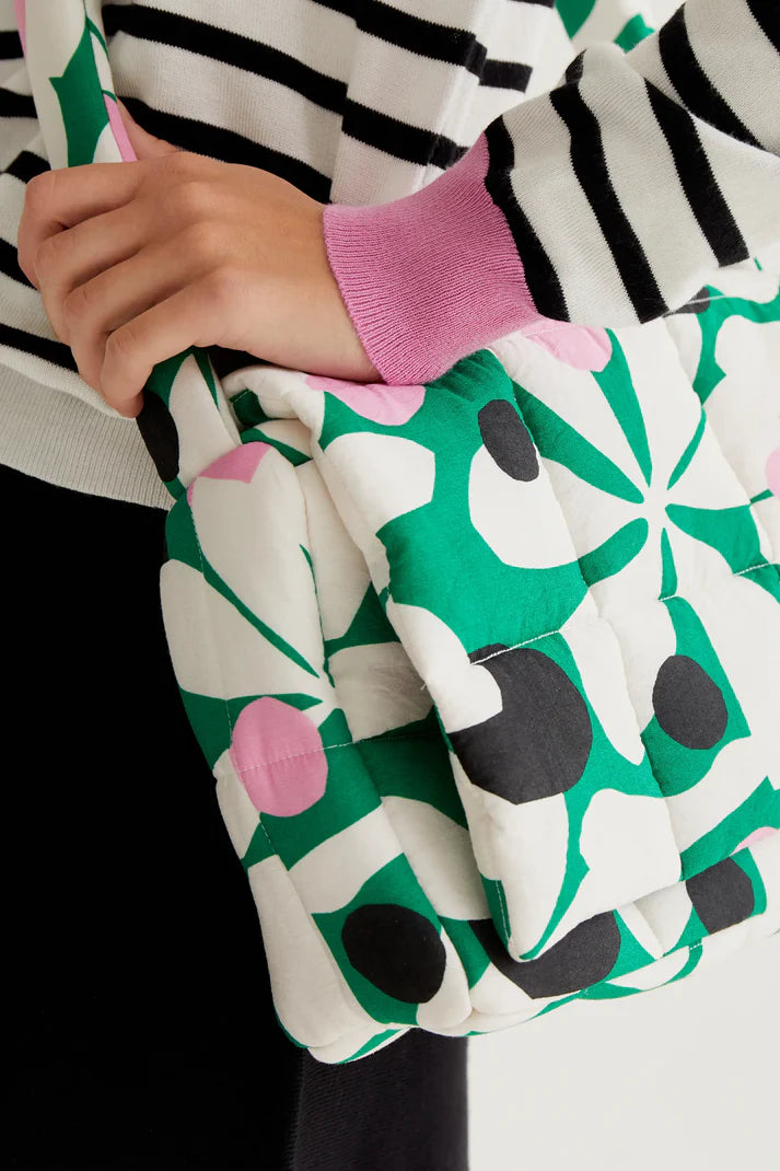 Borsa imbottita con stampa Hosta