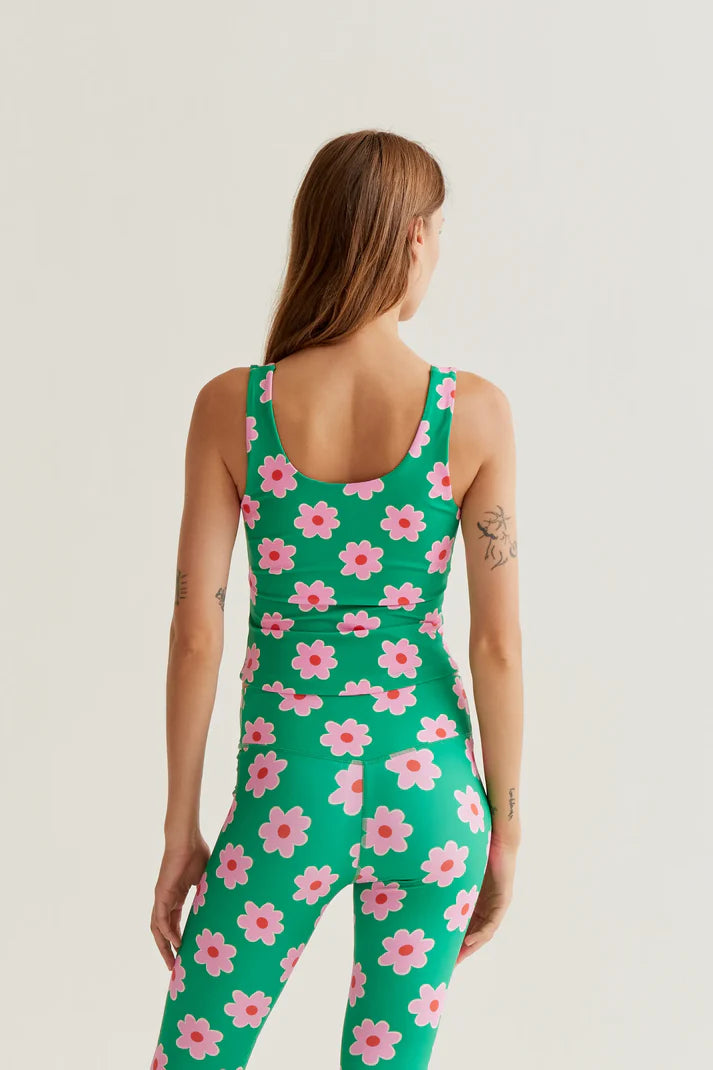 Top sportivo con stampa Pink Flowers