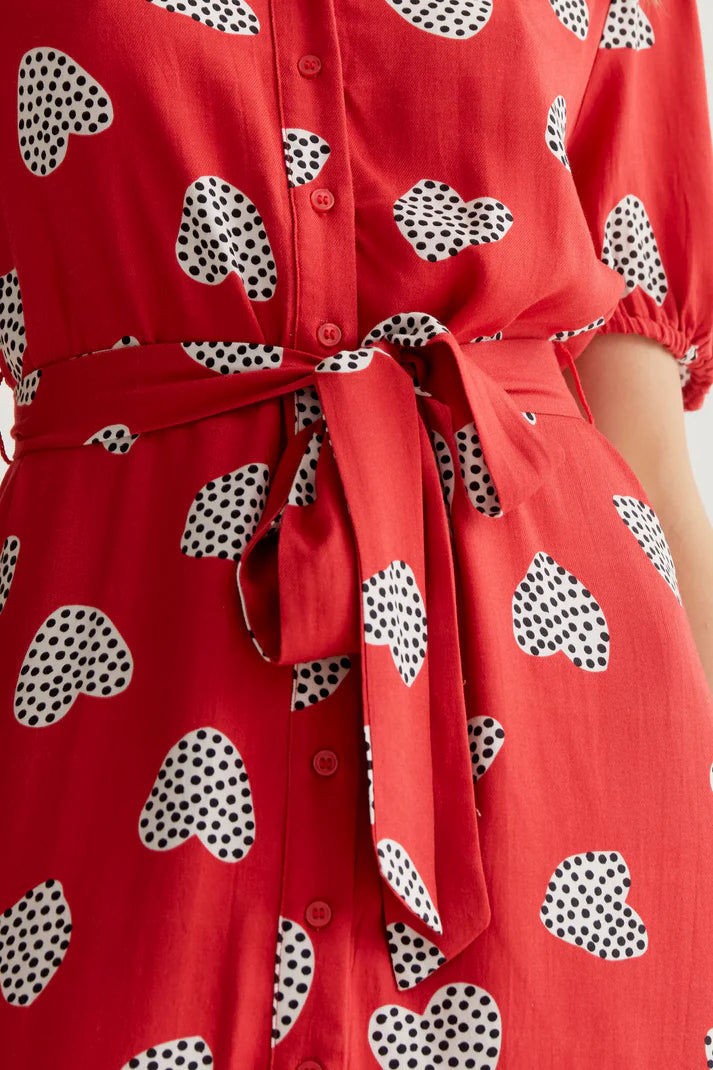 Abito midi con stampa Harmony Red