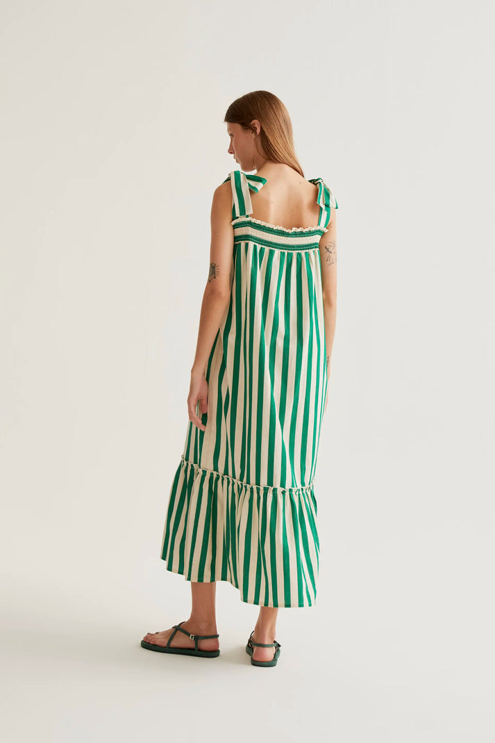 Abito lungo con stampa Bamboo Green