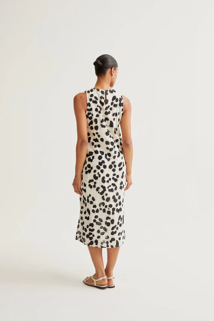 Abito midi con stampa Dalmatian