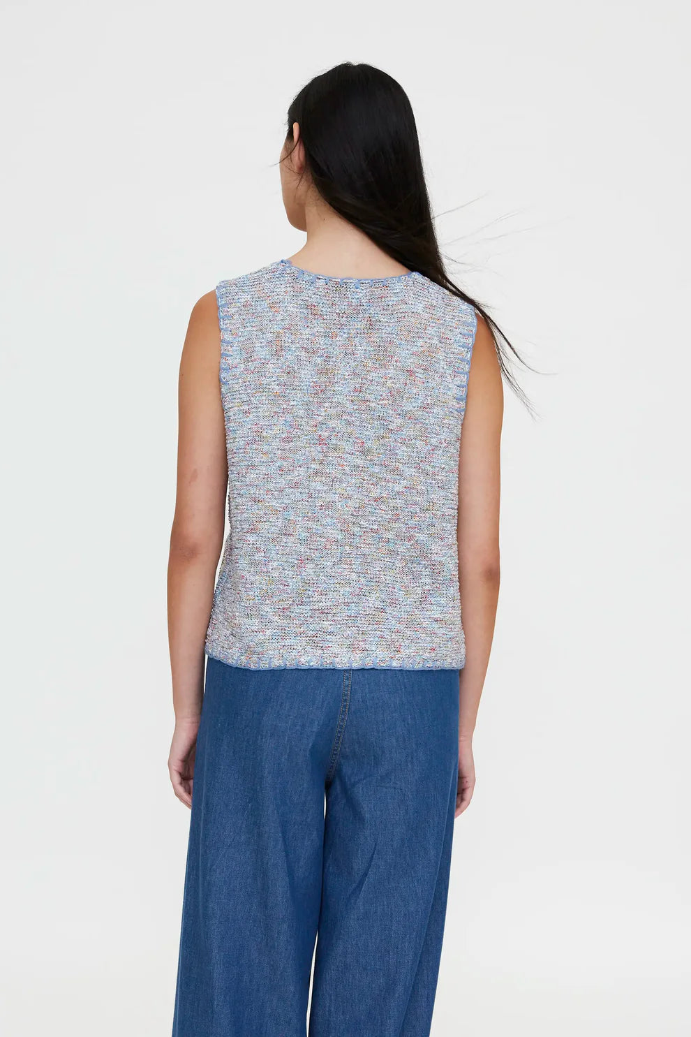 Gilet lavorato a maglia multicolore