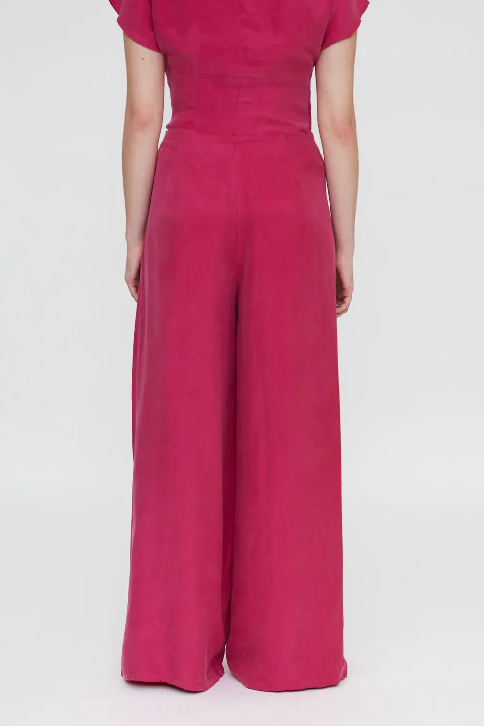 Pantaloni a gamba larga fucsia