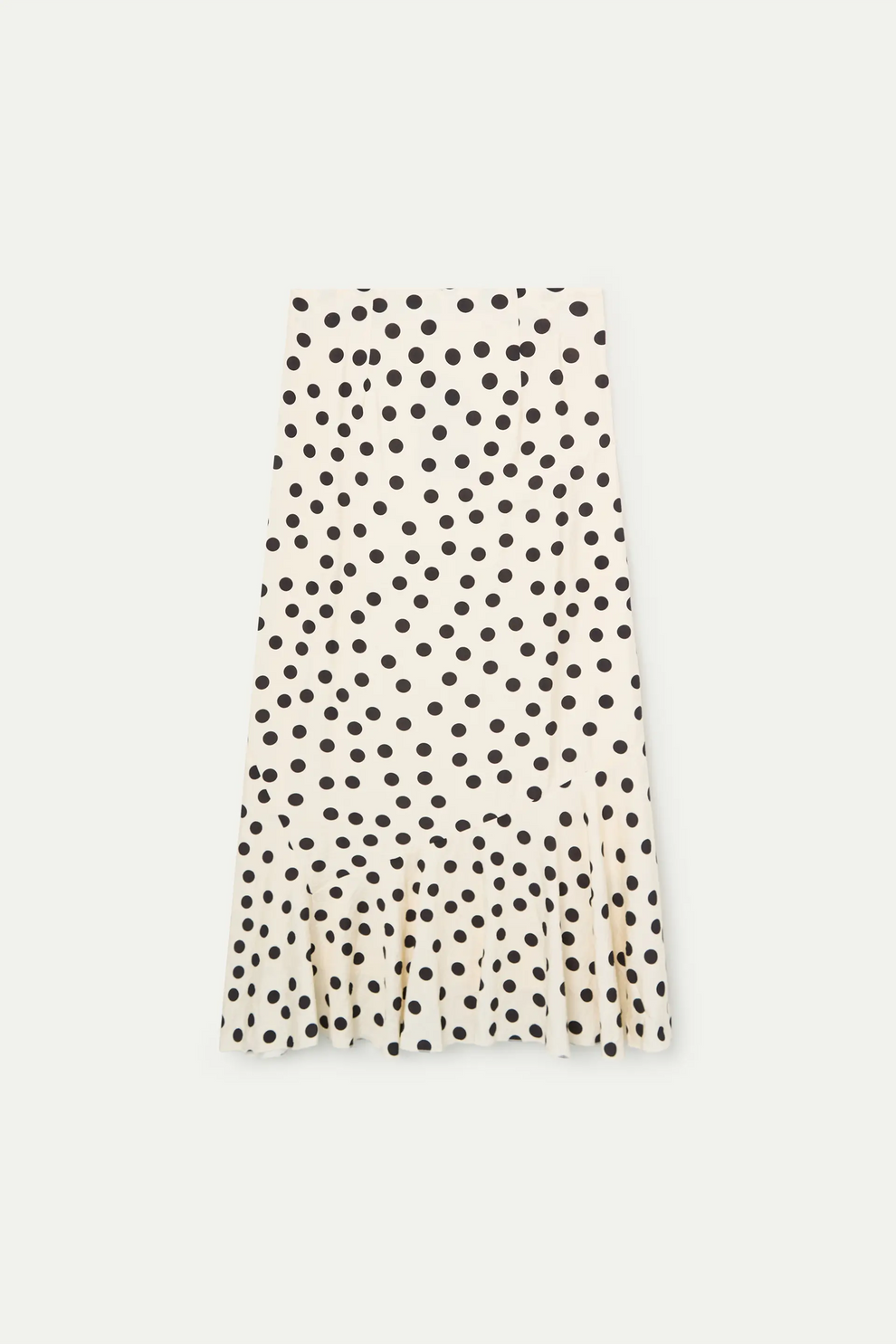 Gonna lunga con stampa polk dots bianco e nero