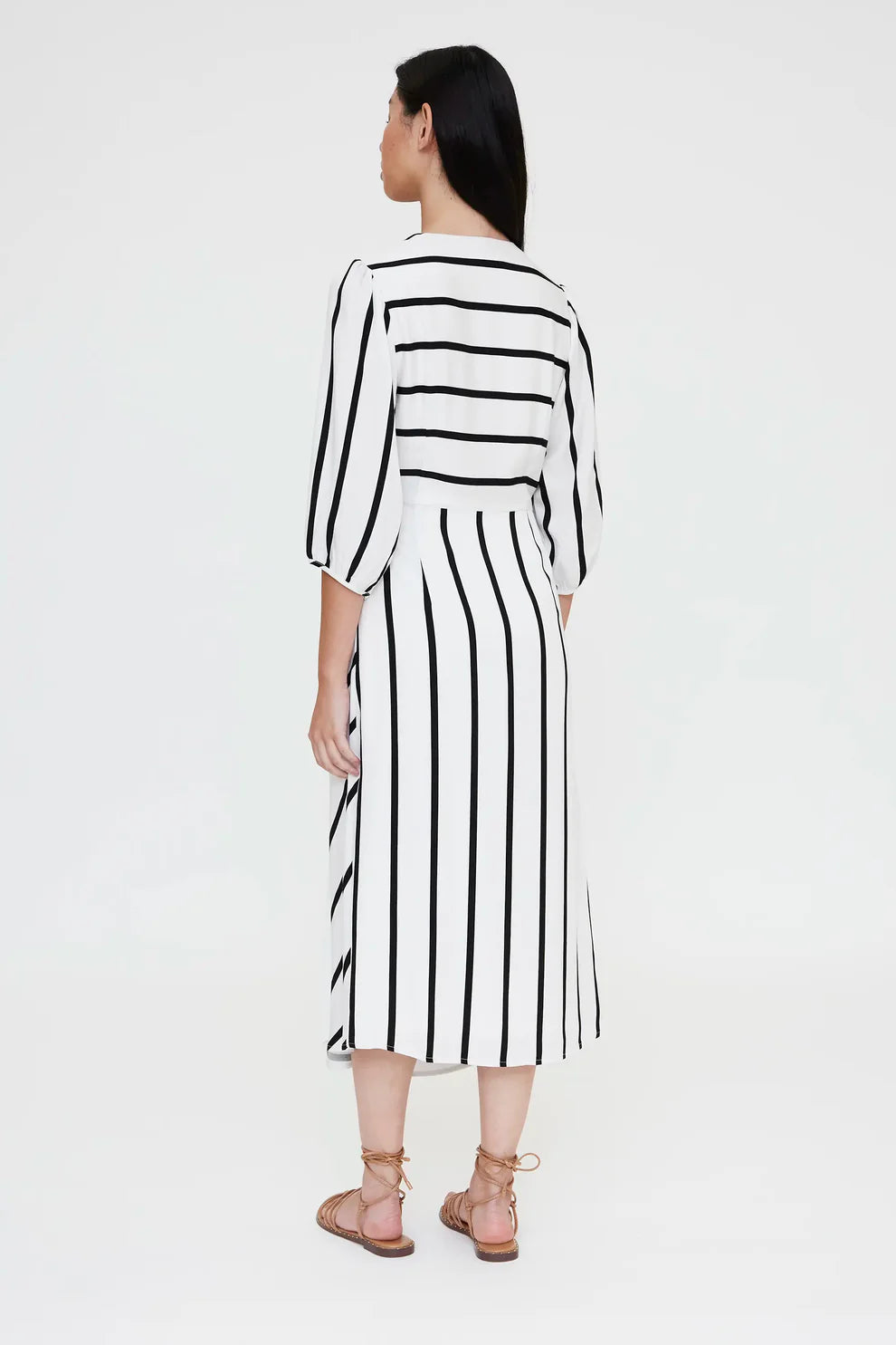 Abito midi con stampa Grimaud White