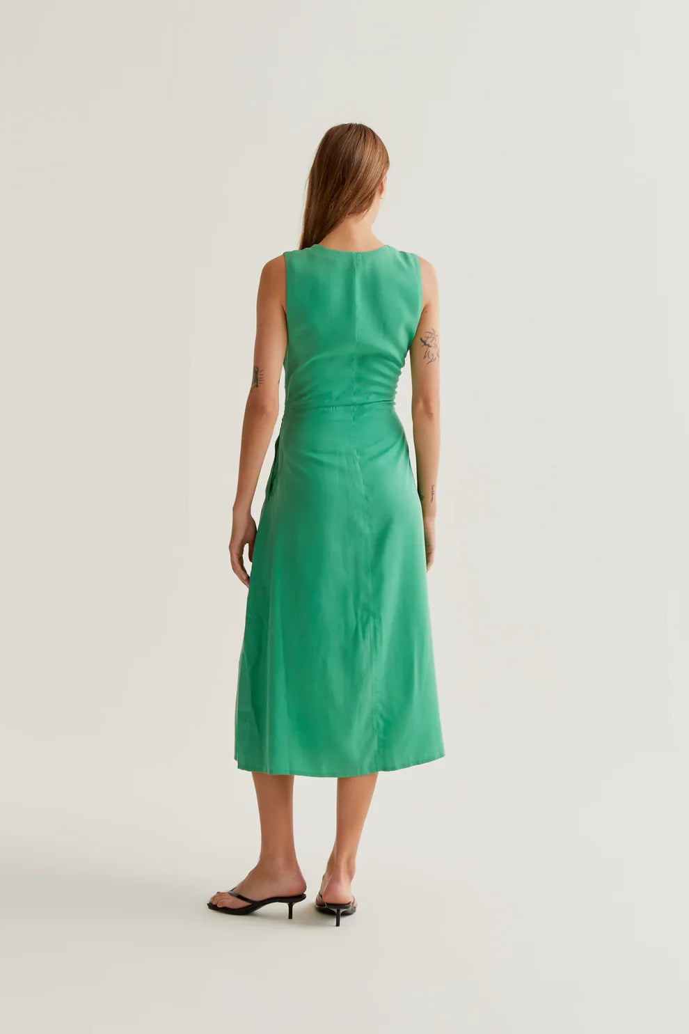 Abito midi fluido verde