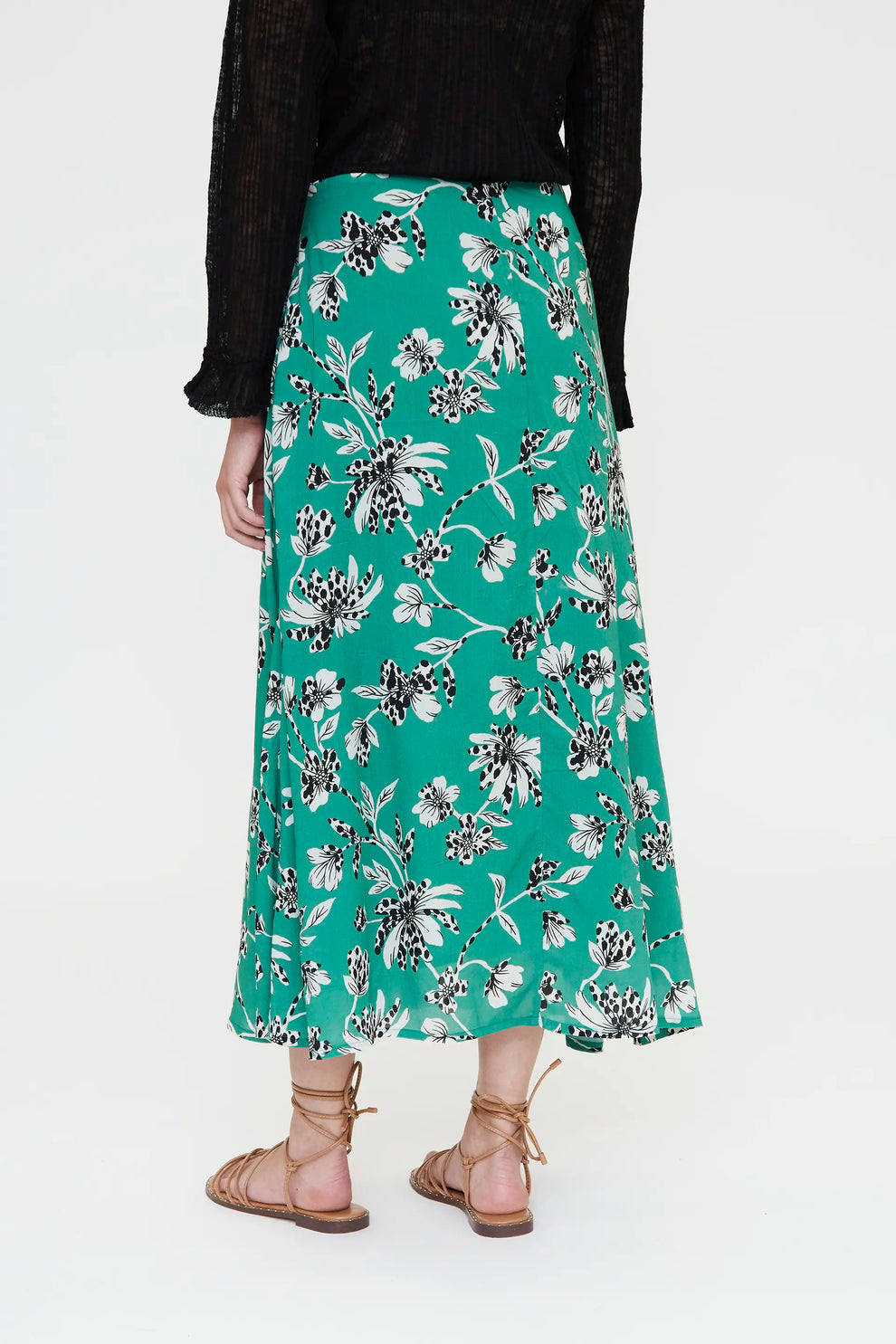 Gonna midi con stampa Gerbera