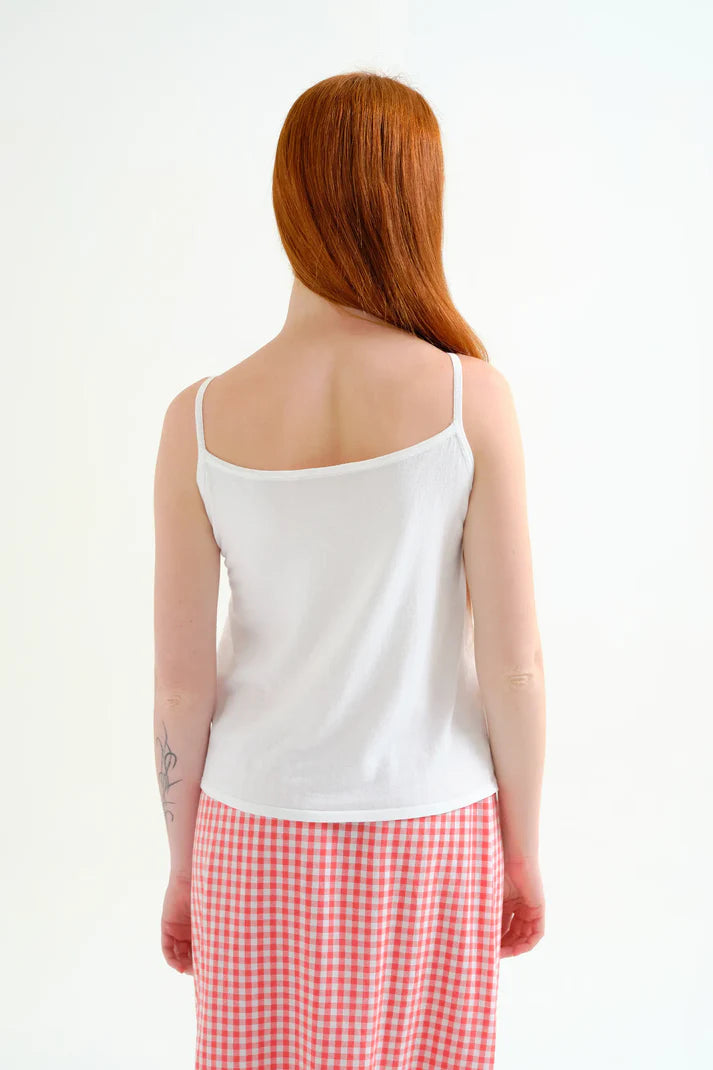 Top basic con bretelle bianco