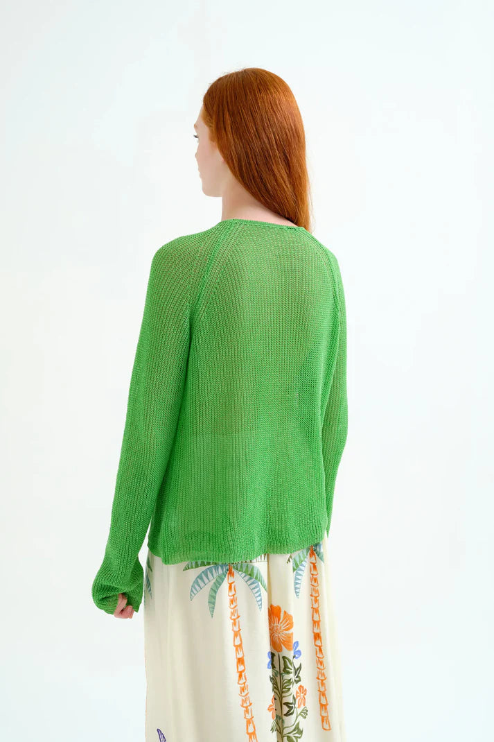 Maglia traforata verde