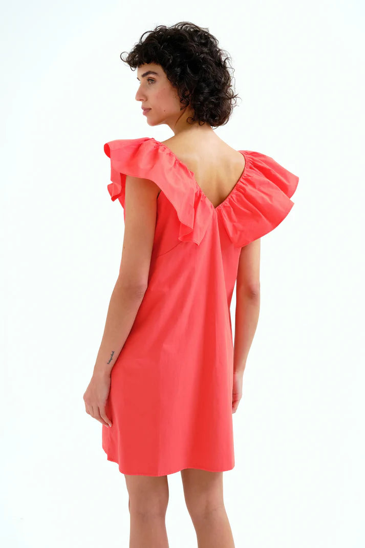Abito corto rosso 100% cotone