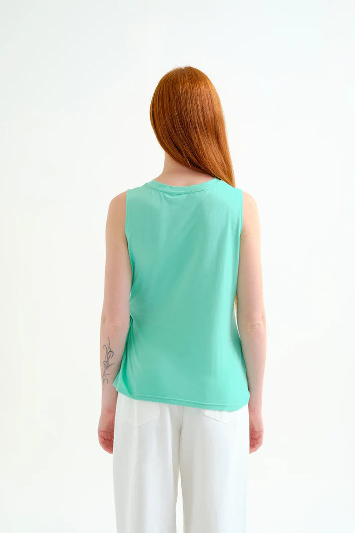 Camicia verde 100% cotone con dettaglio drappeggiato