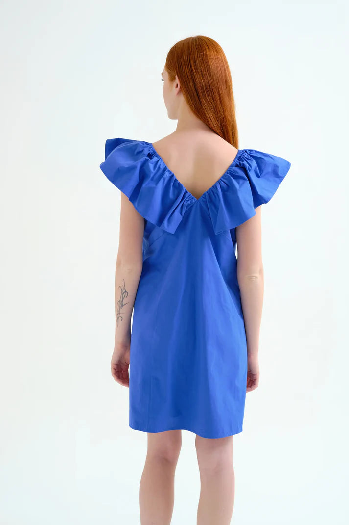 Abito corto blu 100% cotone