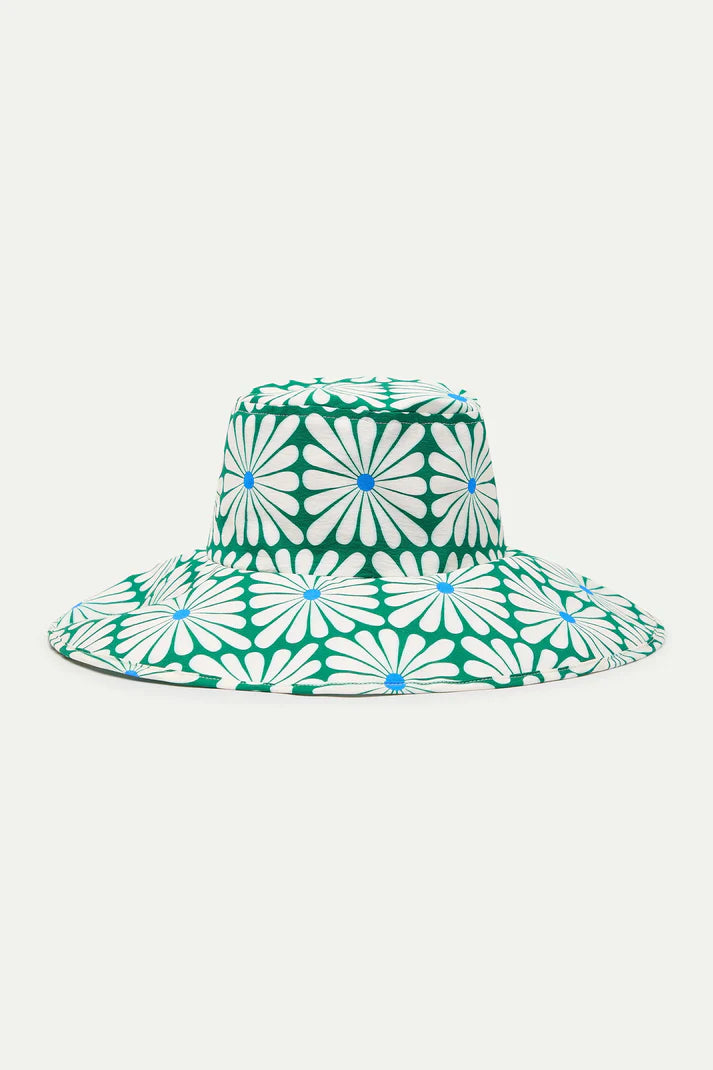 Cappello con stampa Olive Flower Green
