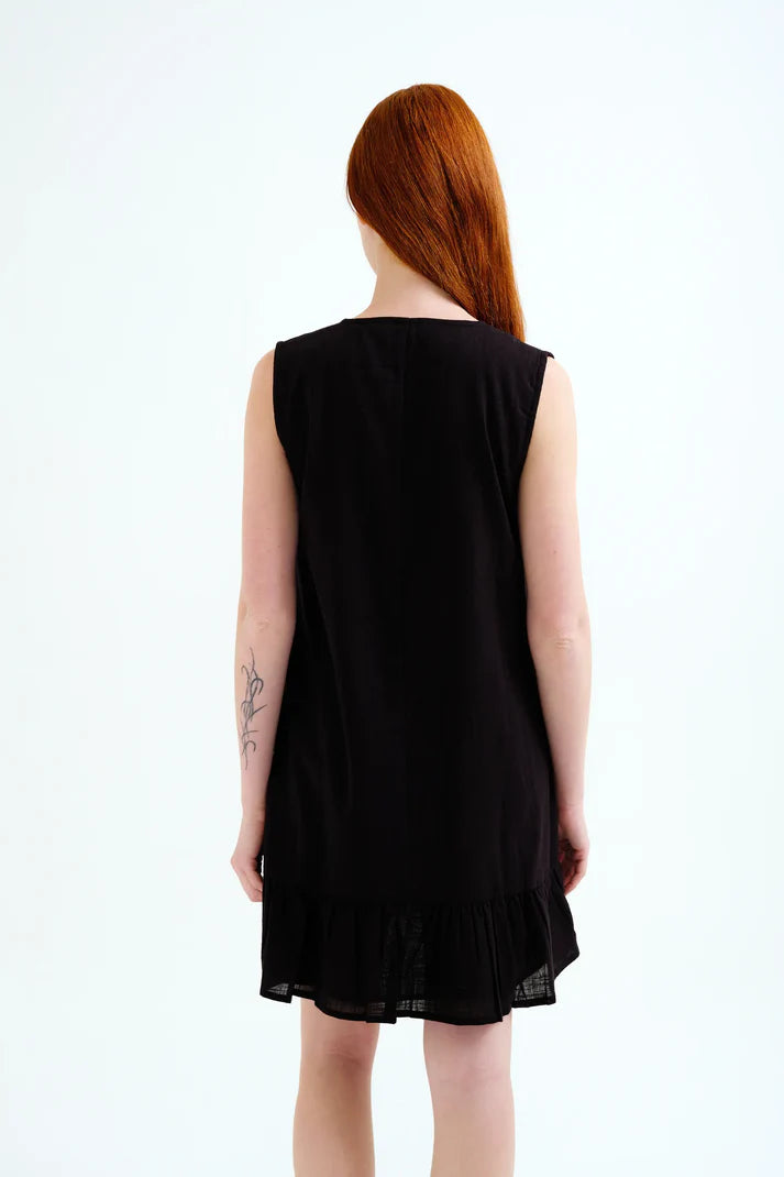 Abito corto 100% cotone nero