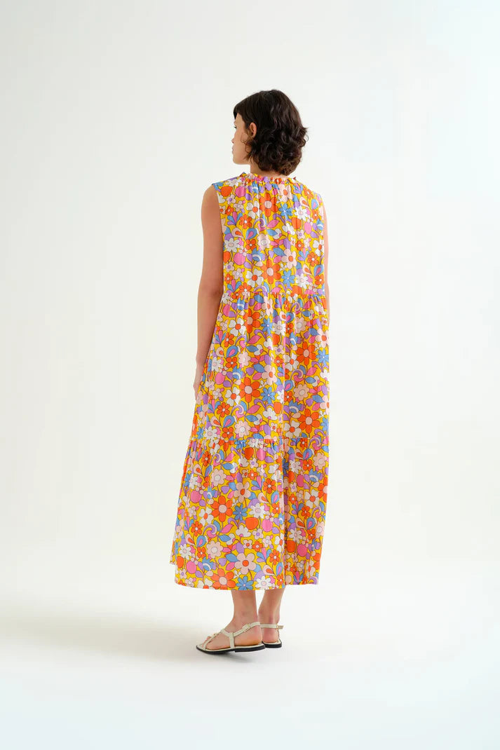 Abito lungo da spiaggia con stampa Bloom