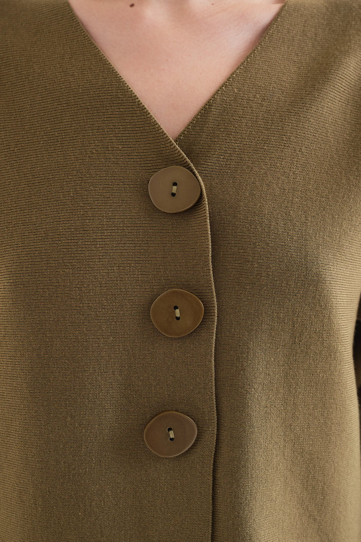 Cardigan verde oliva