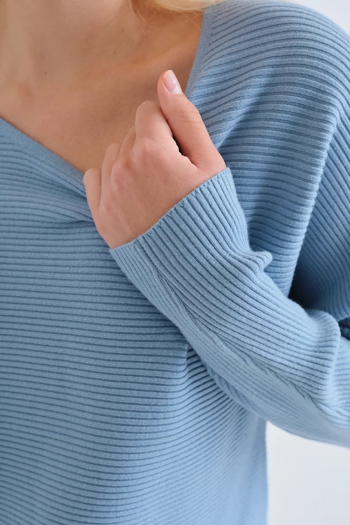 Maglia a righe azzurro