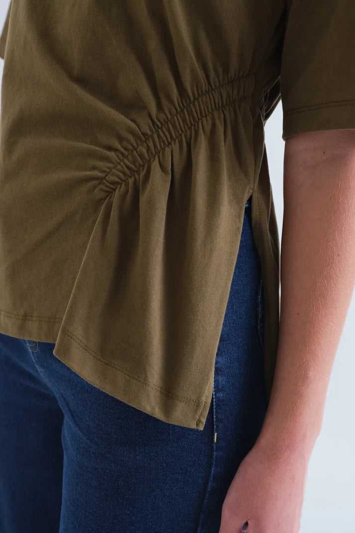 T-shirt basic 100% cotone verde oliva