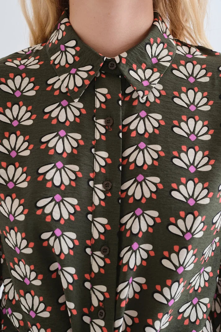 Camicia con stampa Geometry