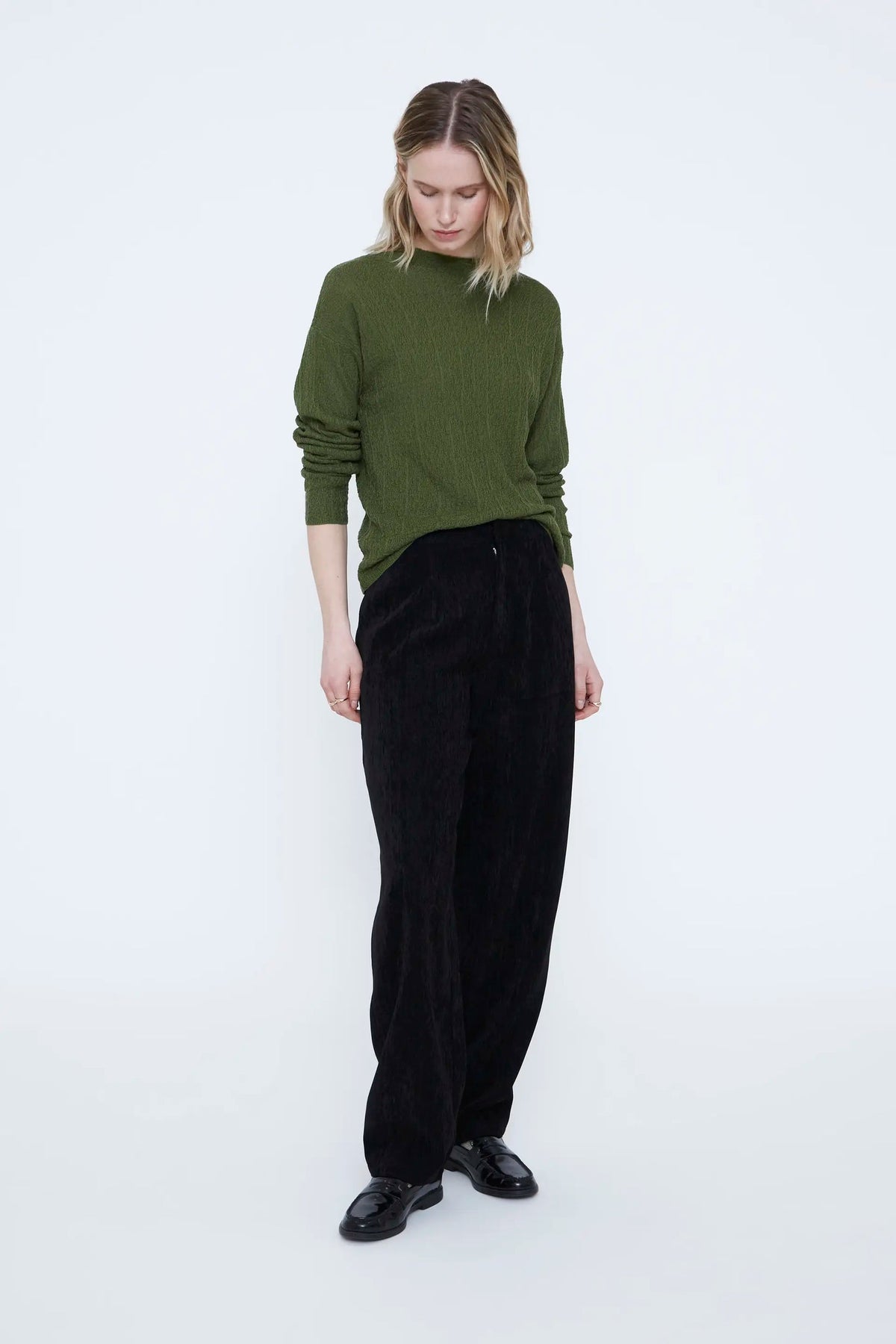 Maglione verde con texture