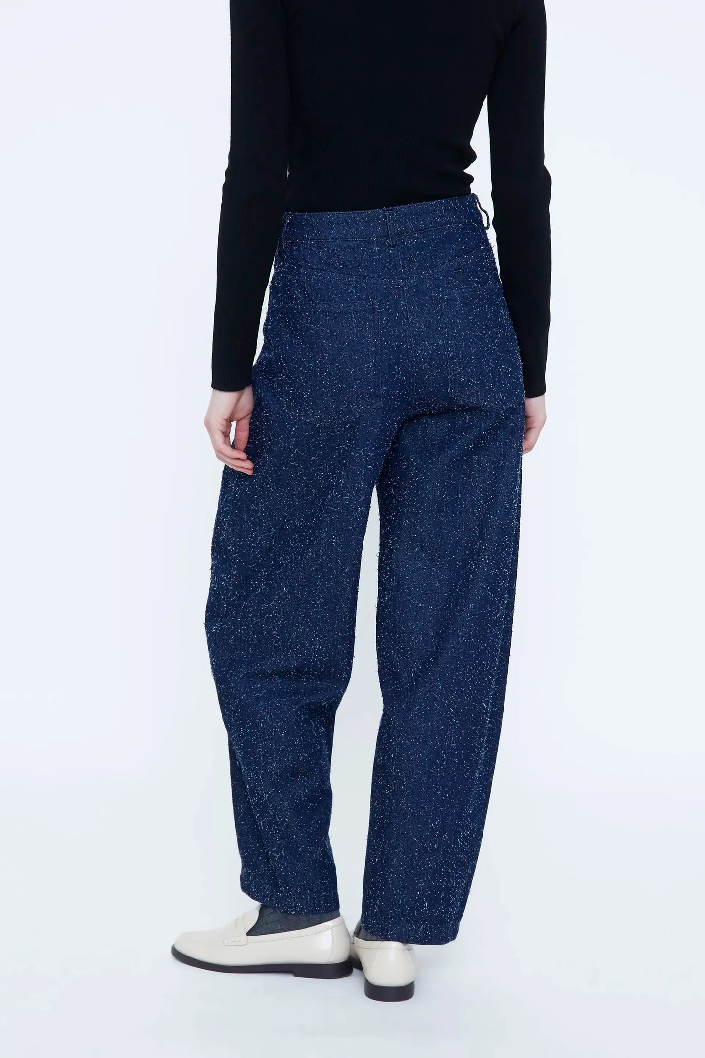 Jeans con texture blu navy