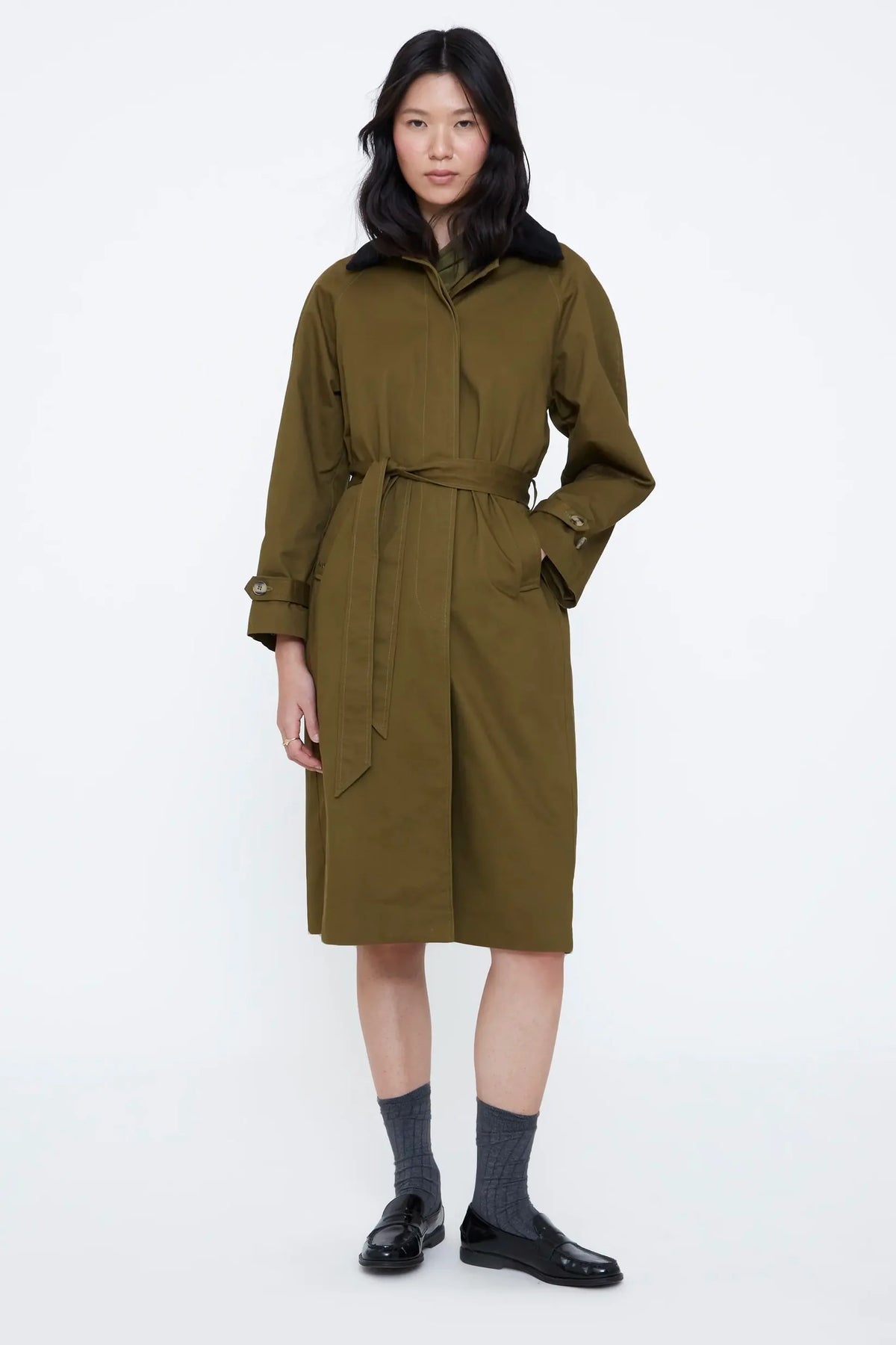 Gabardina verde oliva