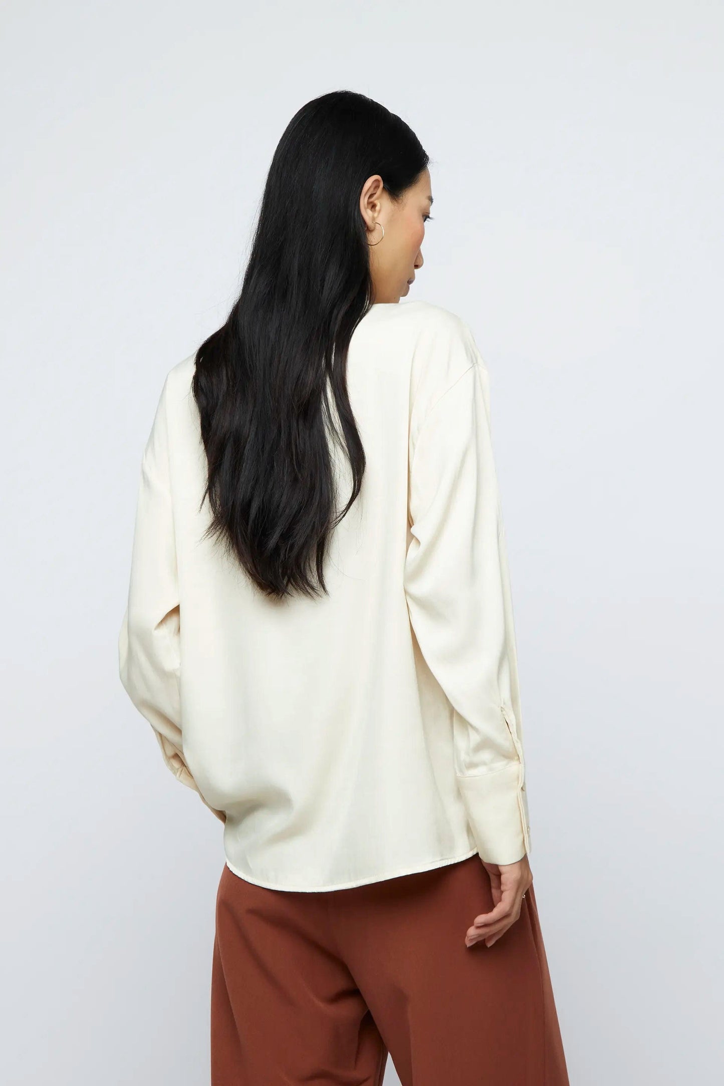 CAMICIA IN CREPE LEGGERO BIANCO SPORCO
