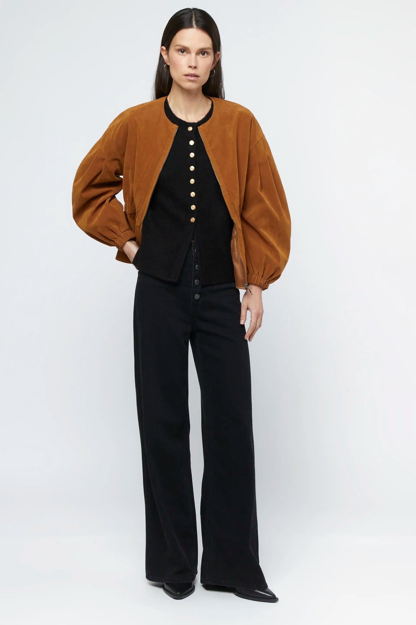 CARDIGAN NERO CON BOTTONI GIOIELLO