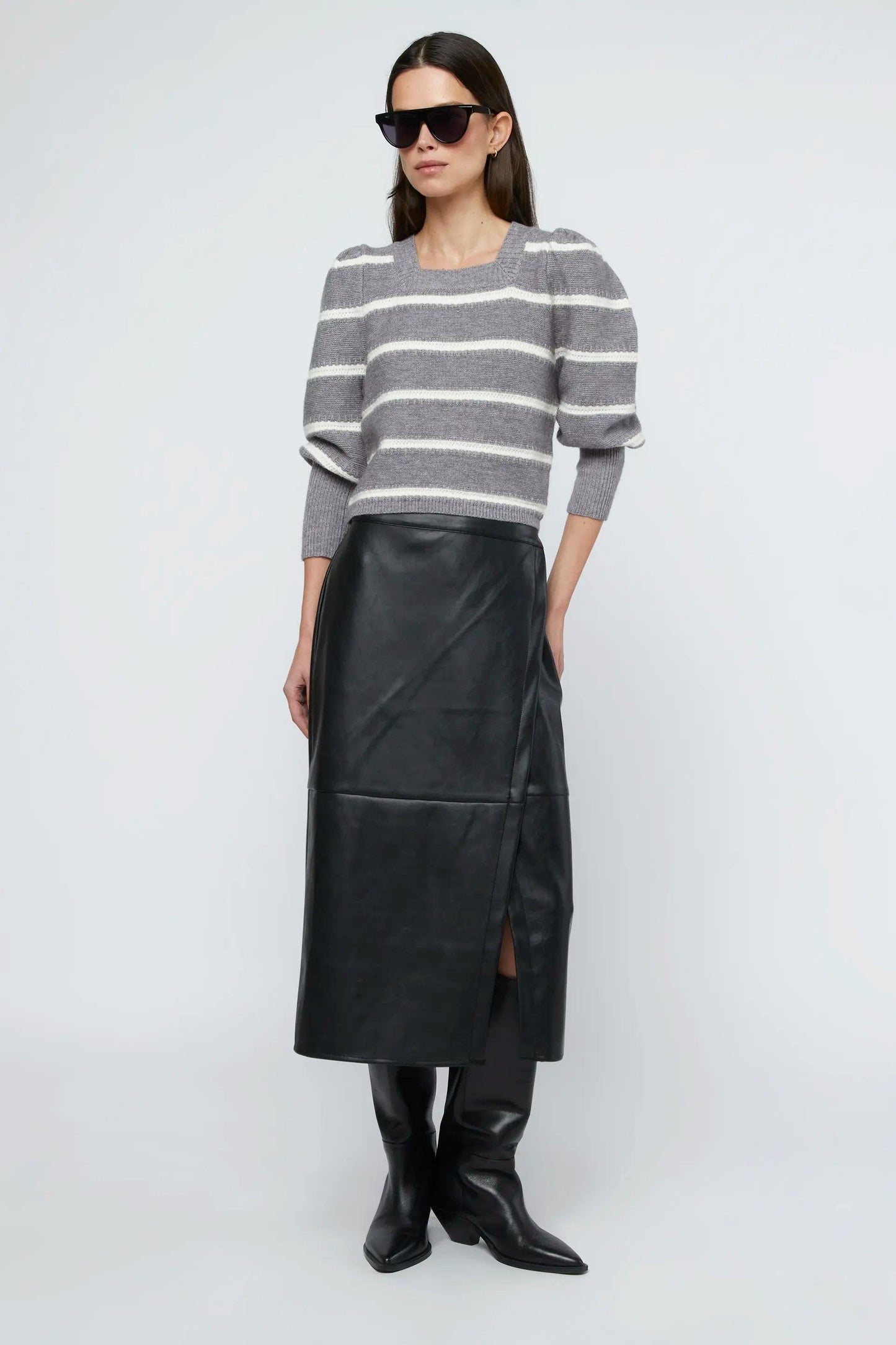 MAGLIONE GRIGIO A RIGHE